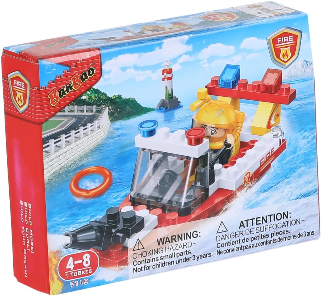 Banbao - Fire Series - Fire Rescue Boat (62 pieces)