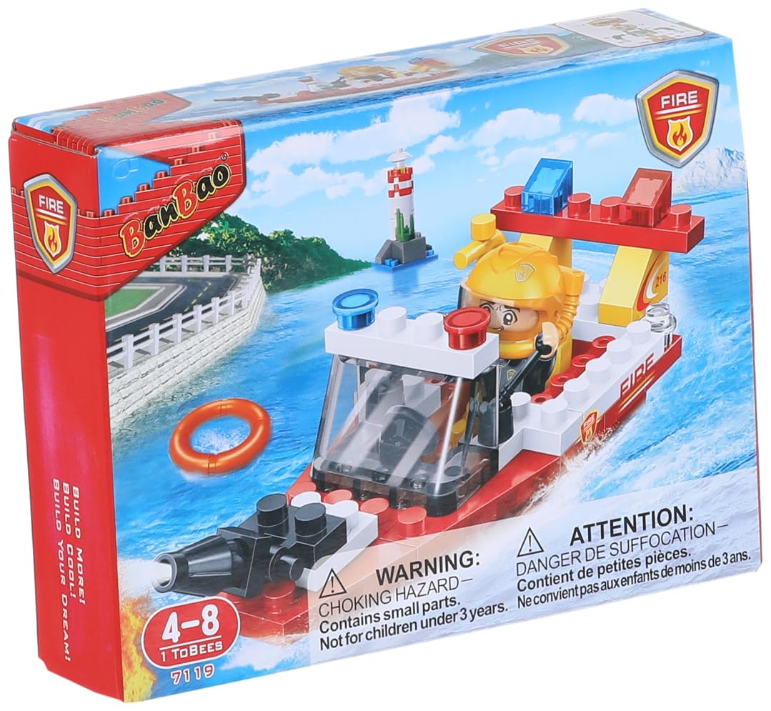 Banbao - Fire Series - Fire Rescue Boat (62 pieces)