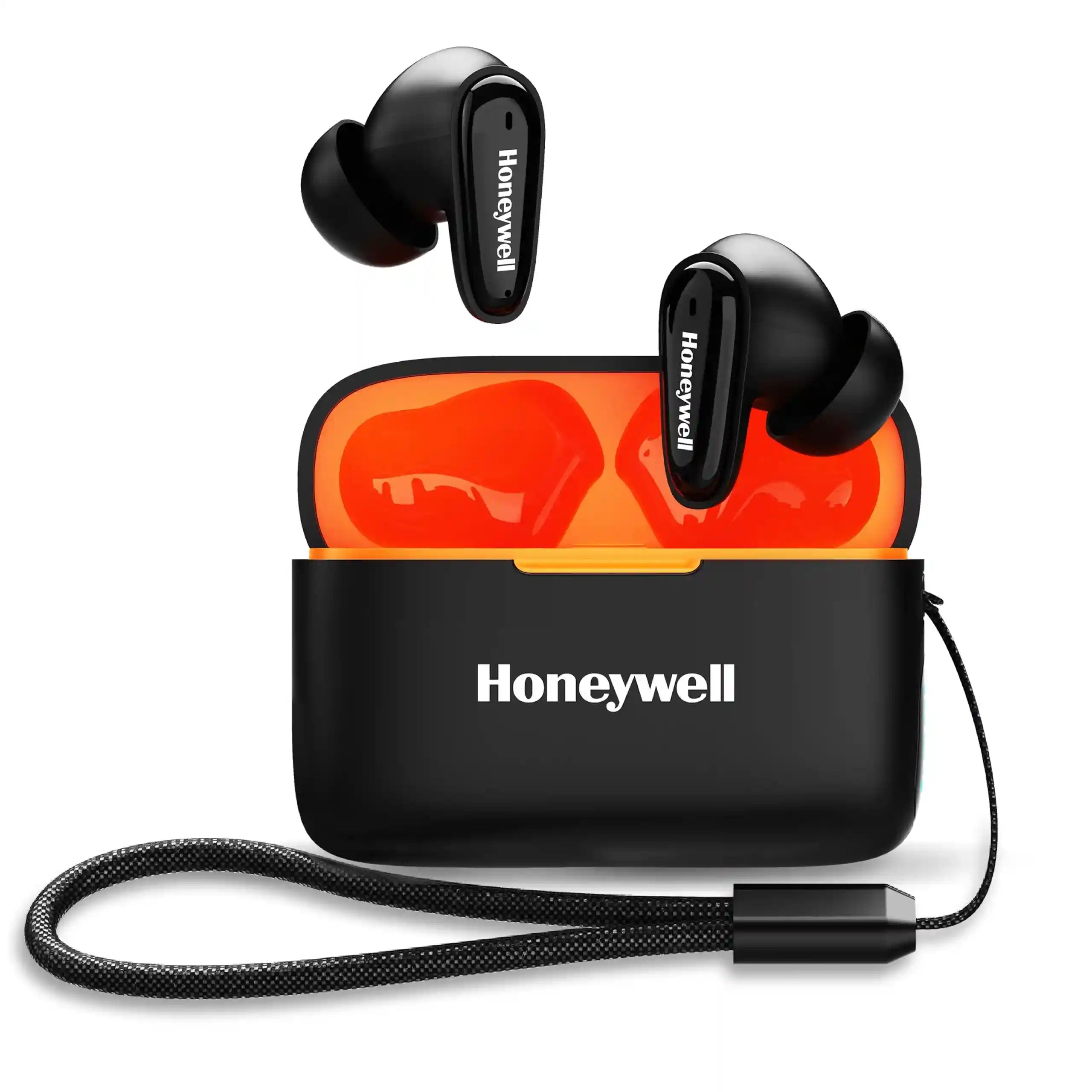Honeywell  V1100, in-Ear True Wireless Stereo Earbuds with Digital Battery Display Case, Dual Microphones, Bluetooth V5.3, 31 Hours of Playtime, 100 Hours Stand-by, Fast Charging, Black – Safqqa Egypt