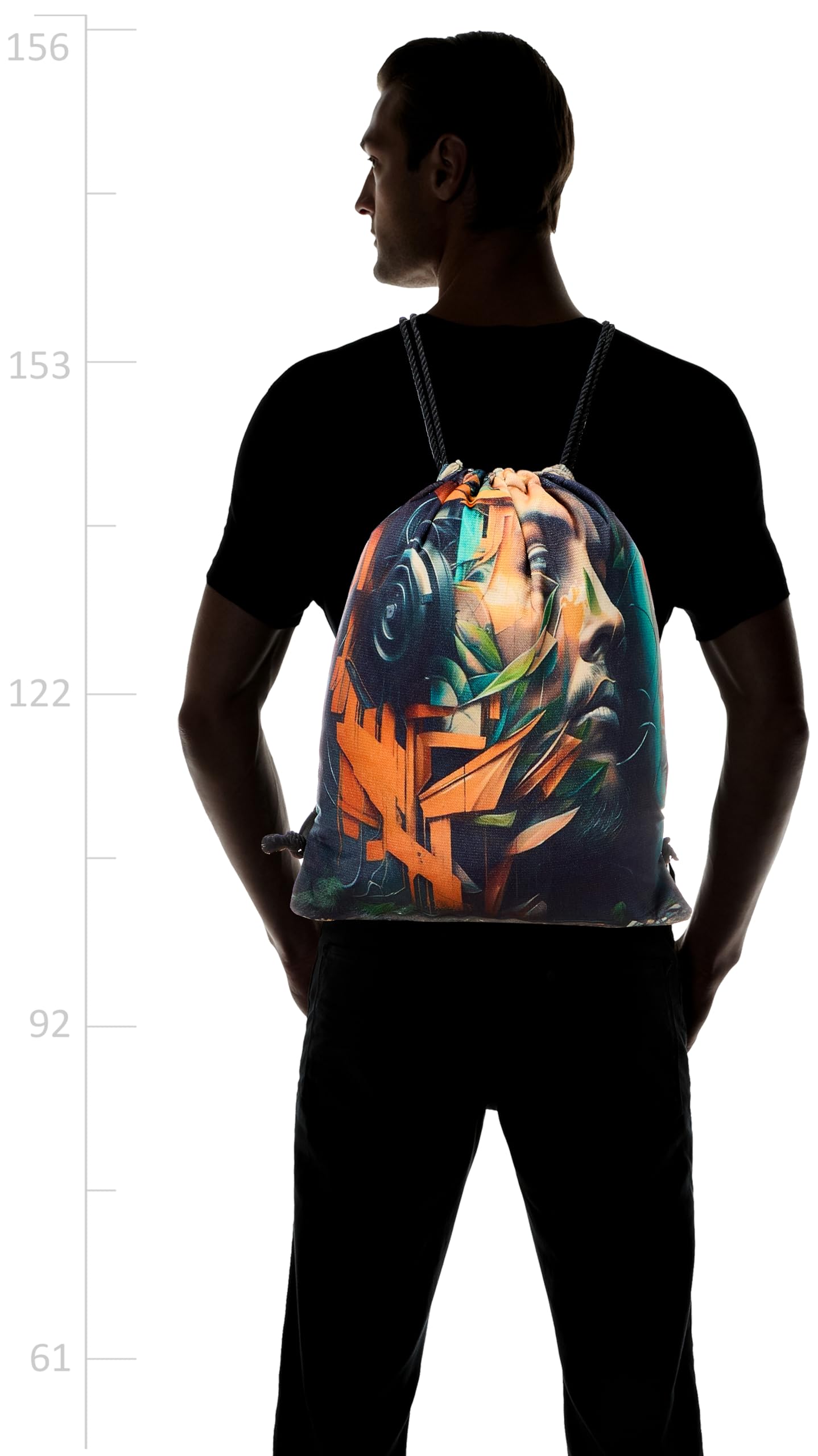 شنطة برباط من تات متعددة الالوان بمقاس كبير، موديل 687