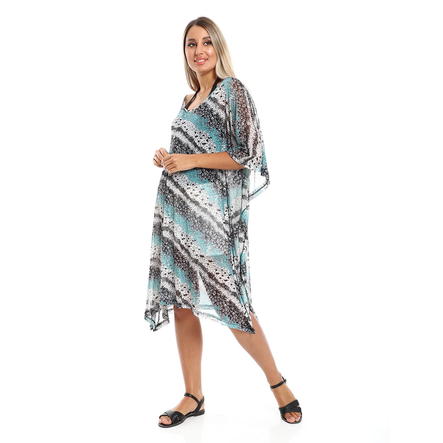 Jamila Women Self Pattern Round Collar Cover Up