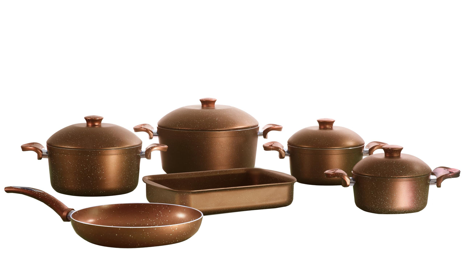Kitchenia Granite Cookware Set , 10 pieces Non-stick granite coating for easy cooking and cleaning