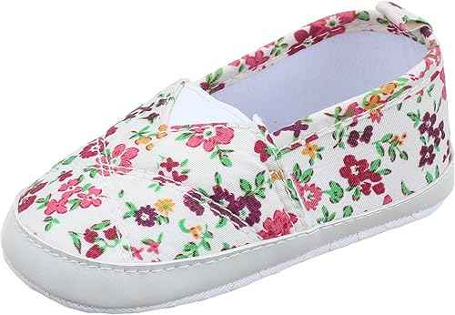 Mix & Max Girls' Floral Pattern Elastic-Panel Slip-On Shoes - Safqqa Egypt