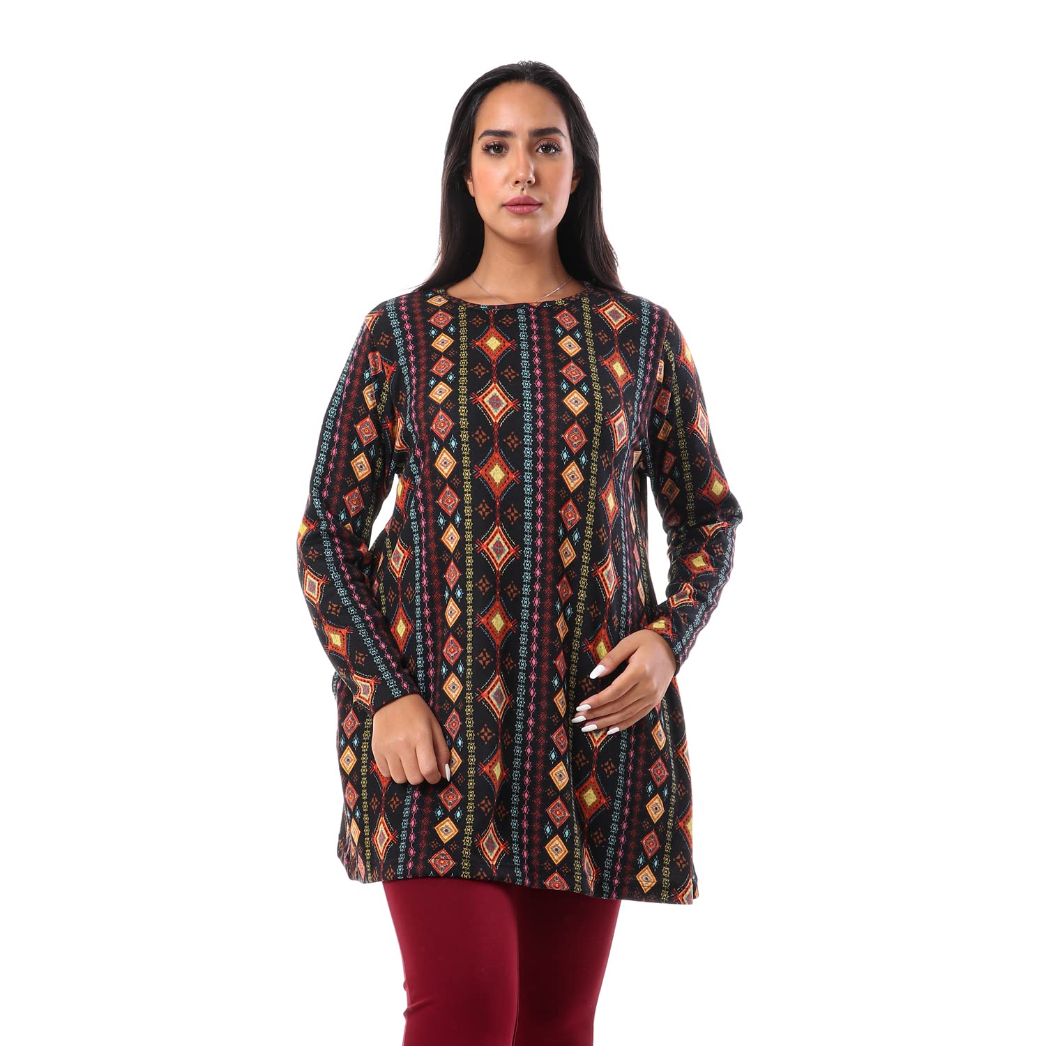 JAMILA Printed Long Sleeves Blouse For Women ,Lightweight and breathable fabric for all-day comfort