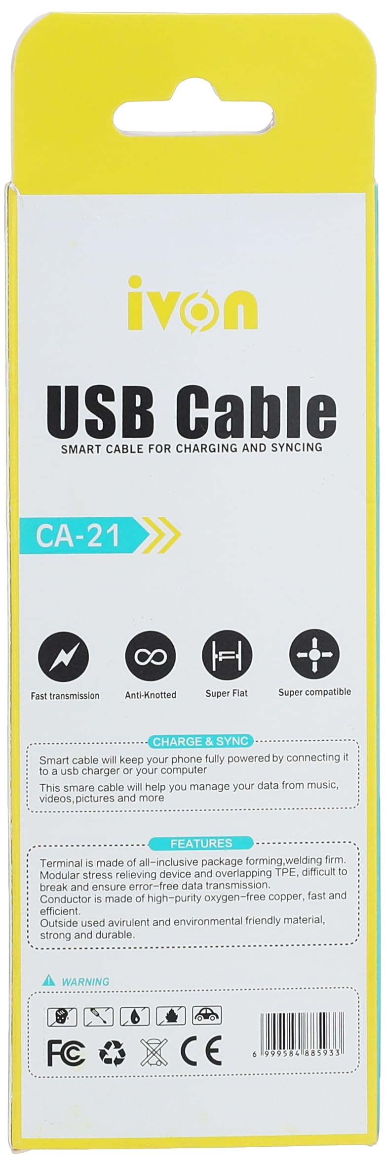 كابل USB Type-C من Ivon – شحن سريع ونقل بيانات