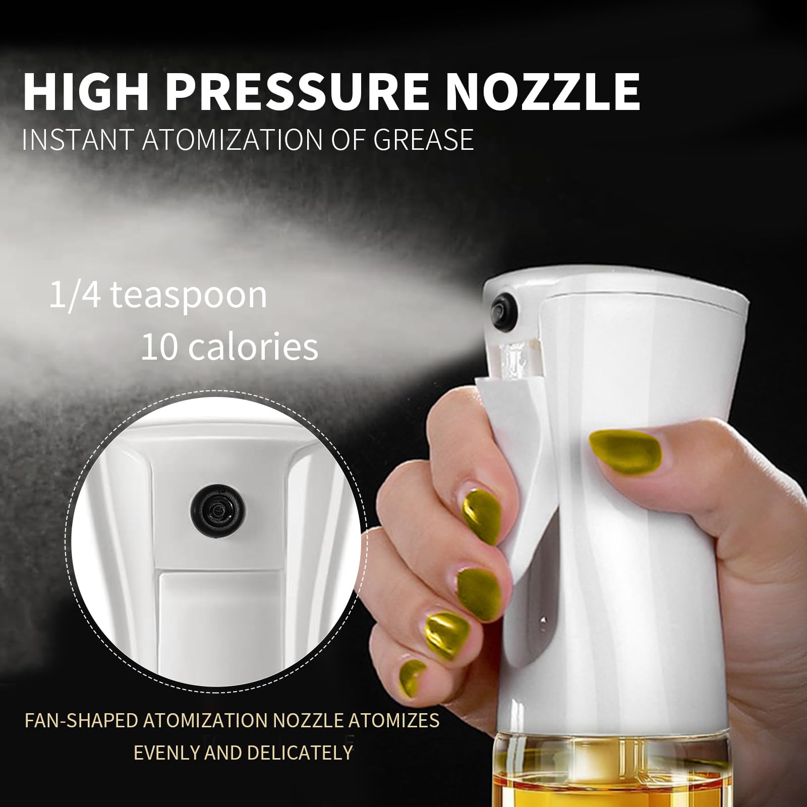 زجاجة بخاخ زيت JQYJLX – سعة 220 مل من زجاج آمن للطعام هي أداة عملية وأنيقة للمطبخ لاستخدامها في الطهي وتتبيل الطعام. مصنوعة من زجاج عالي الجودة وآمن للطعام، تتيح لك هذه الزجاجة رش زيت الزيتون أو الزيوت