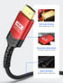 JSAUX 8K HDMI Male to HDMI Male Cable 2.1 10ft,Braided Cord, Model cv0011 4K @ 120Hz 144Hz, 8K @ 60Hz, HDCP 2.2 & 2.3, HDR 10, eARC Compatible with Laptop Monitor UHD TV PS5 PS4 Dolby -Red