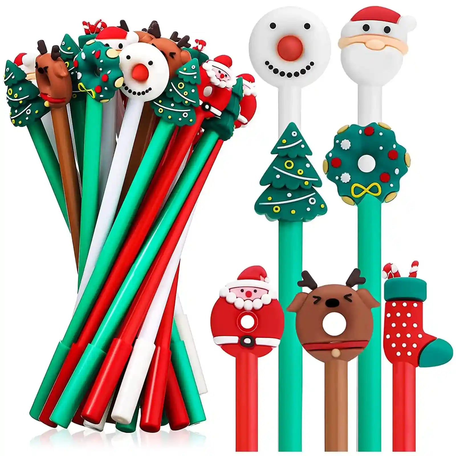 Zonon Christmas Gel Ink Pen Novelty Christmas Rollerball Pens Black Gel Ink Christmas Characters Sti - Safqqa Egypt