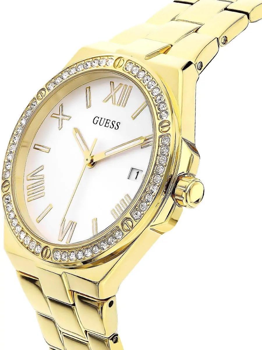 GUESS Watch for Women, Quartz Movement, Analog Display, Gold Stainless Steel Strap-GW0286L2