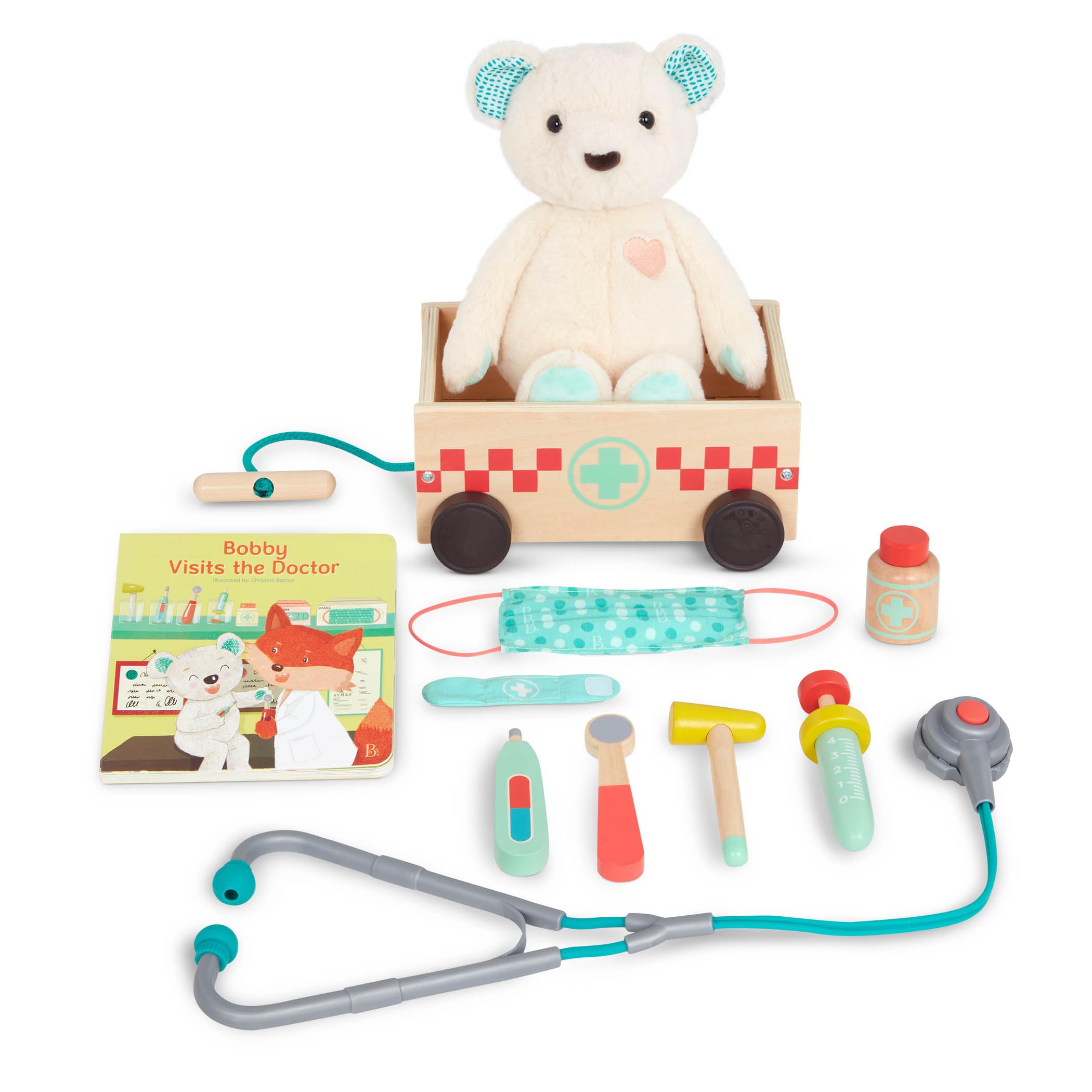 B.Toys Kids Doctor Play Set Pretend Medical Kit for Children