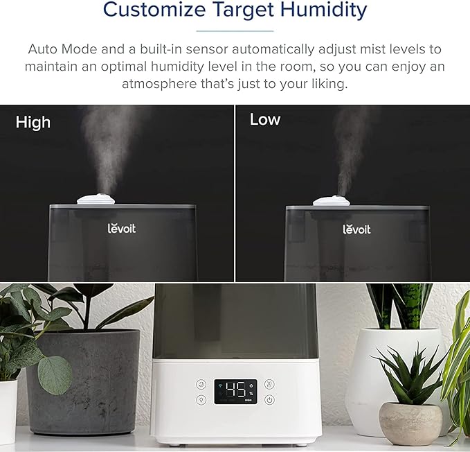 LEVOIT Smart Humidifier 6L Cool Mist Grey Alexa Control – Safqqa Egypt