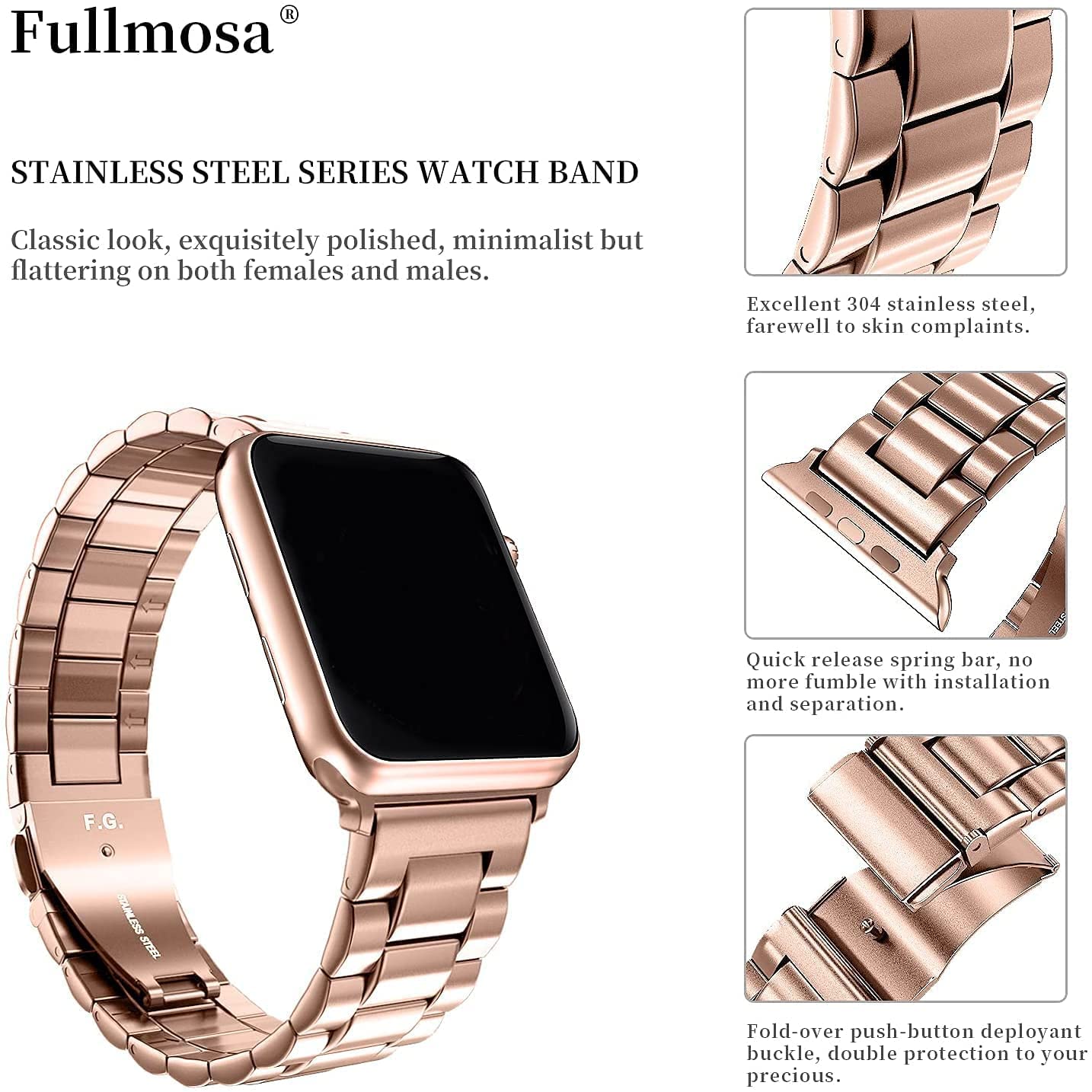Watch Strap Metal Stainless Steel Strap Band For Apple Watch