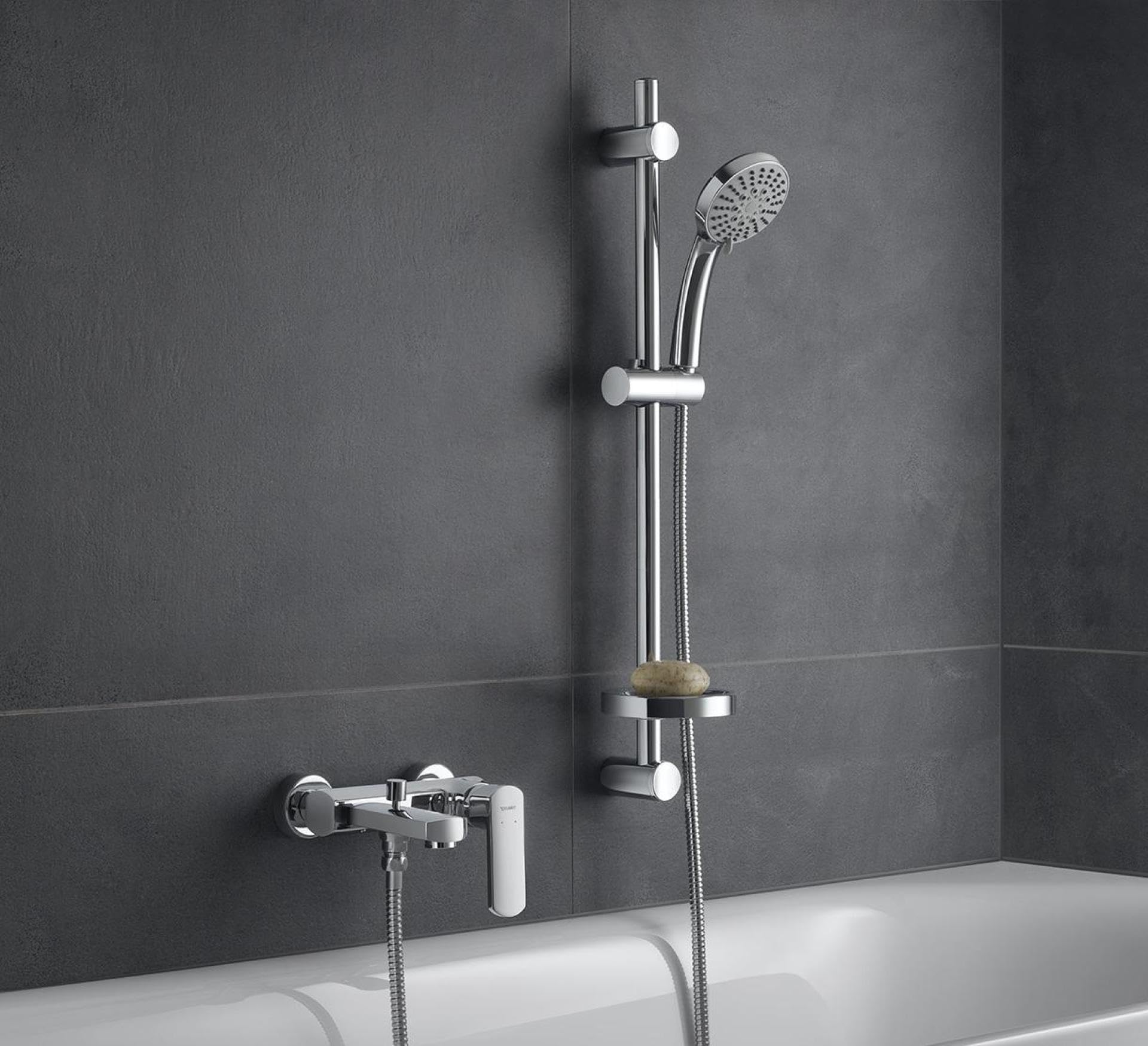 Duravit Single Lever Bath-Shower Mixer – Chrome Bathroom Faucet with Diverter