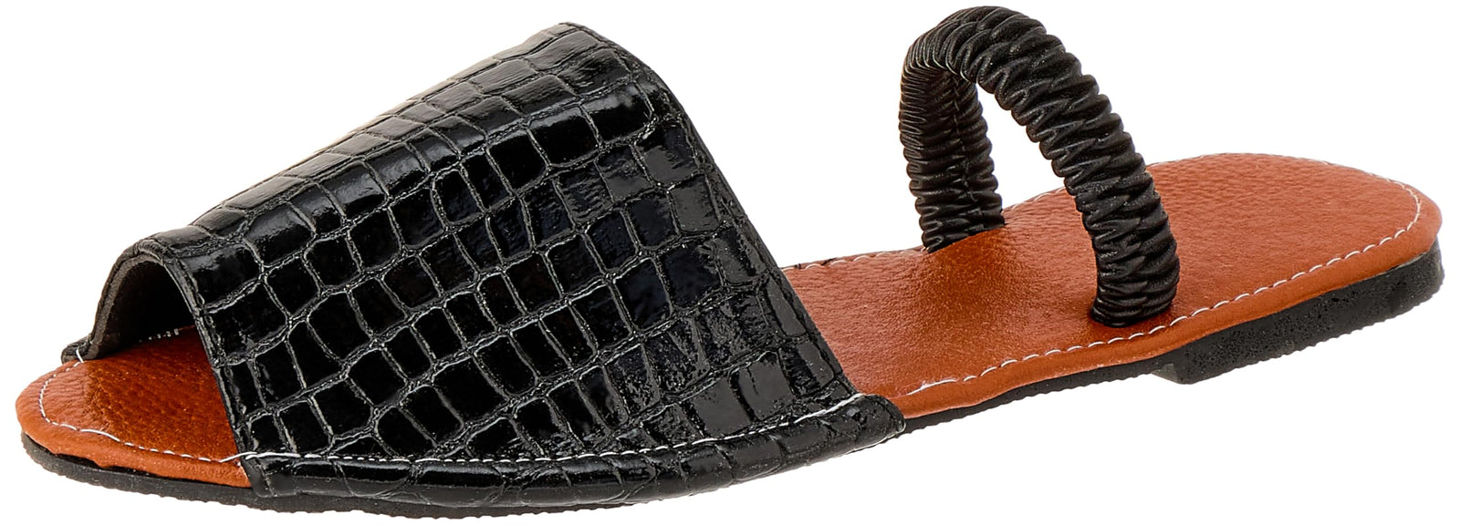 OX Faux Leather Slides Flip Flop For Women,Lightweight and durable construction.