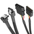 KabelDirekt 827 0.6m 30cm 4-pin Molex to 15-pin SATA power cable + 60cm 7-pin 3 data 6 Gbit/s angled 90 ° black