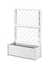 Stefanplast 80 L Outdoor Rectangular Planter Box with Trellis – White Wood-Effect