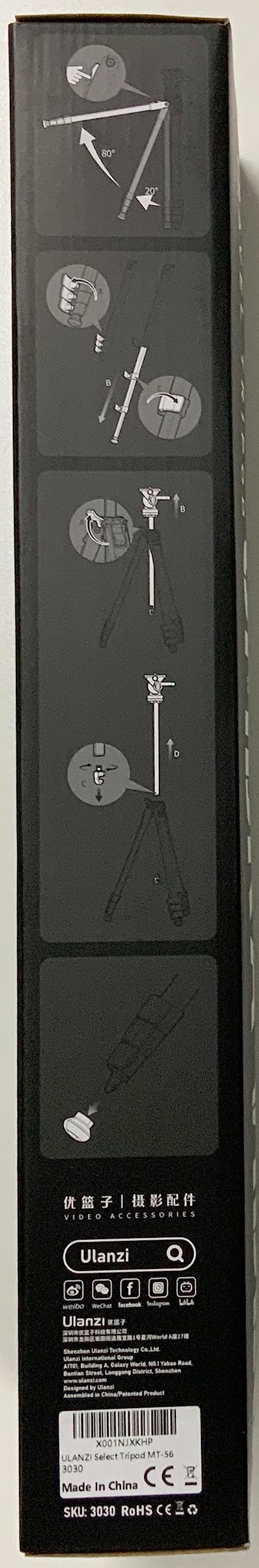 ترايبود تصوير من أولانزي سيليكت أومبرا شيانغ – خفيف الوزن وقابل للتعديل للسفر والفيديو (البوكس دامدج)