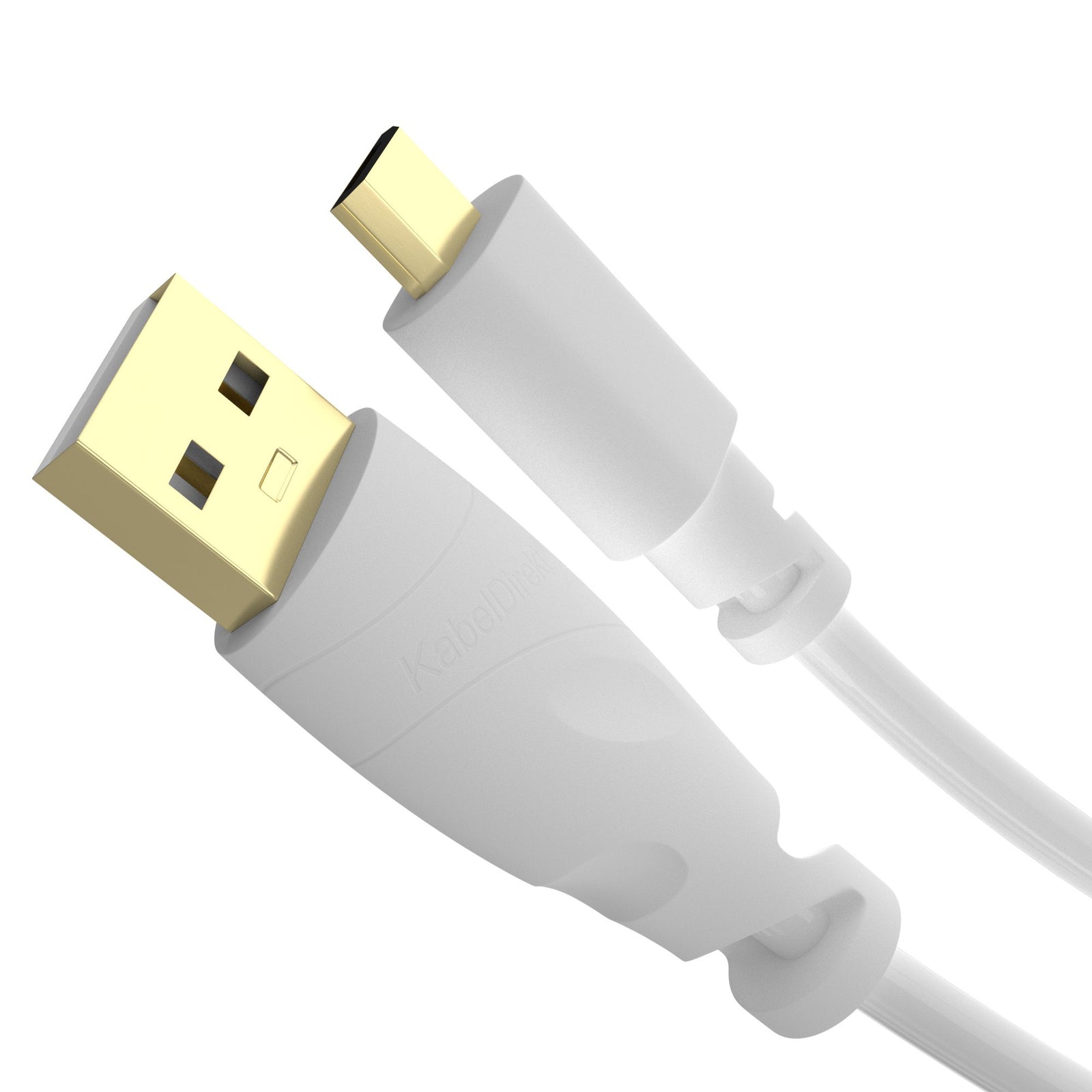 كابل KabelDirekt 552 بطول 1.5 متر Micro USB (كابل USB 2.0، مزامنة وشحن) سلسلة TOP أبيض