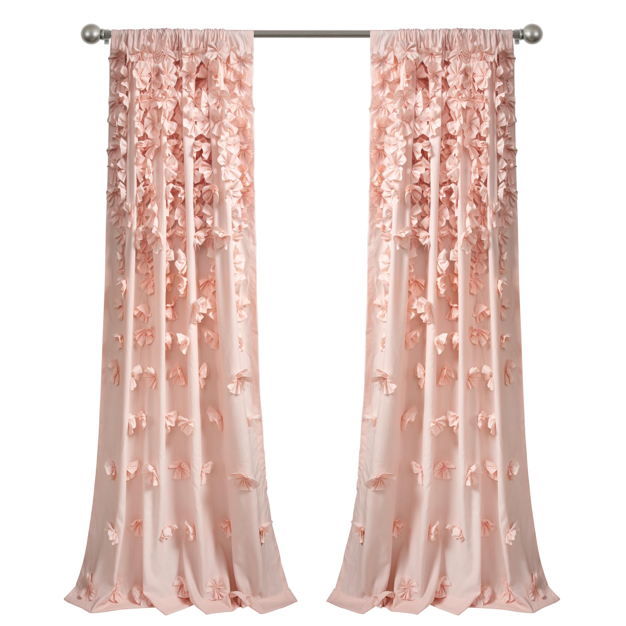 ستارة Lush Decor هي لوحة شفافة أنيقة وعصرية مصممة لتحسين مظهر أي غرفة. تتميز بتصميم مزين بعقدة مطرزة ومجعدة، تضيف لمسة زخرفية بينما تسمح بمرور الضوء الطبيعي الناعم. 