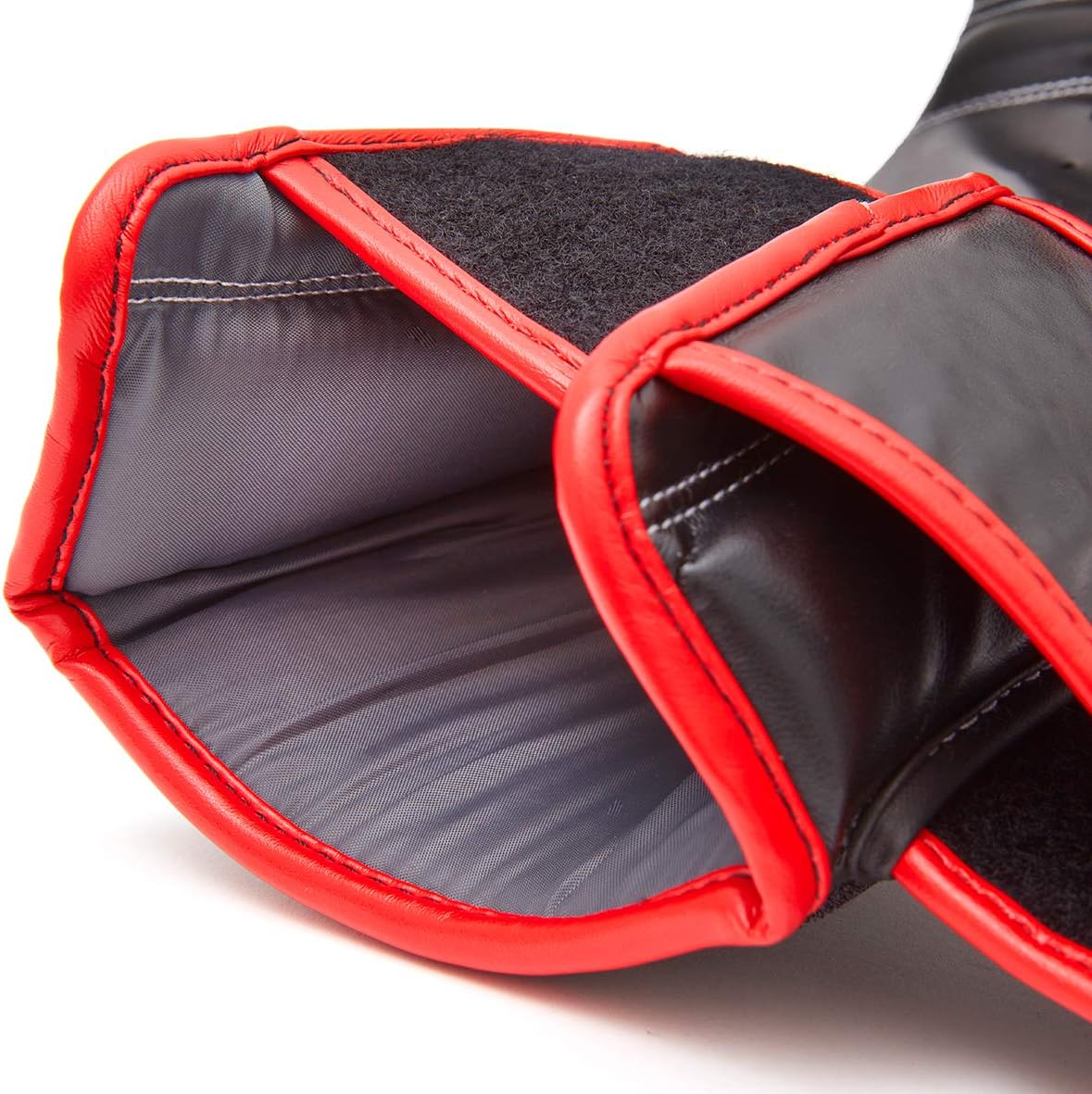 Leather Boxing Gloves - 14oz Black/Red
