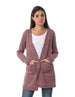 Jamila Women Hairline Stripes Front Pockets Long Sleeves Open Cotton Cardigan - Safqqa