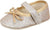 Mix & Max Girls' Two-Tone Metallic Bow-Detail Mary Jane Shoes - Safqqa Egypt