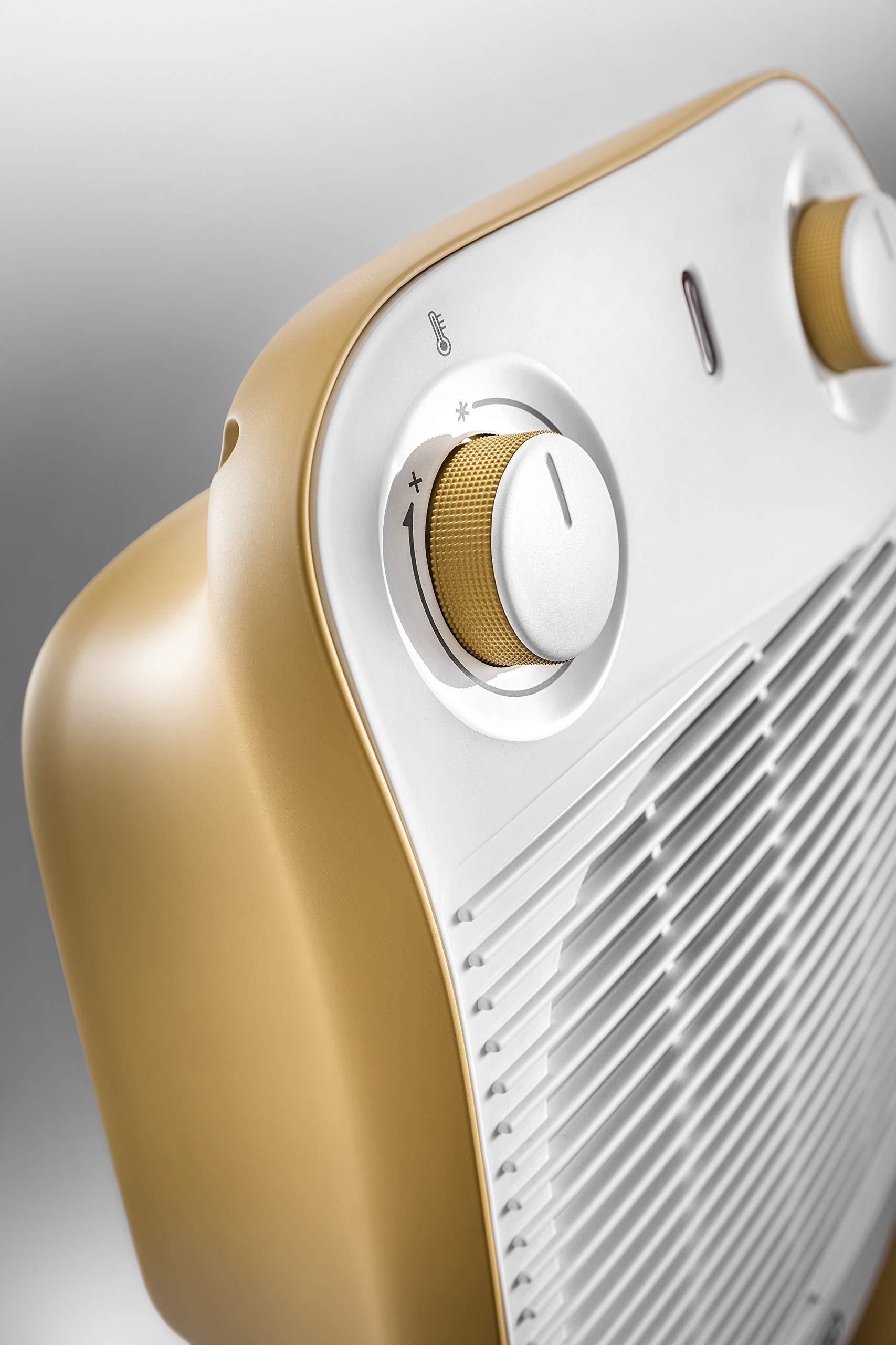 دفاية بمروحة واحدة بتصميم عمودي من ديلونجي- لون أصفر