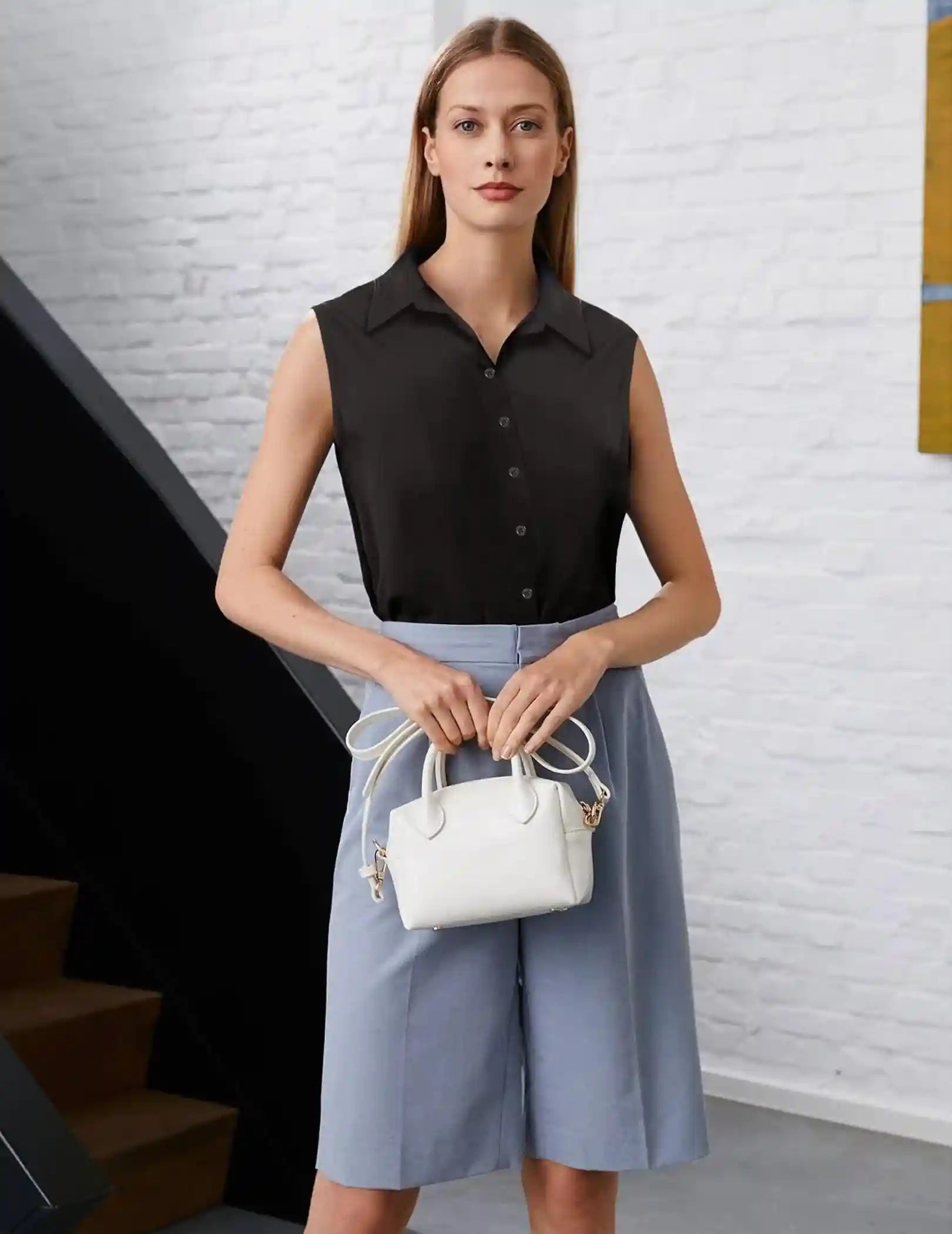 Zeagoo Women's Sleeveless Button Down Shirts Soft, lightweight, and breathable fabric