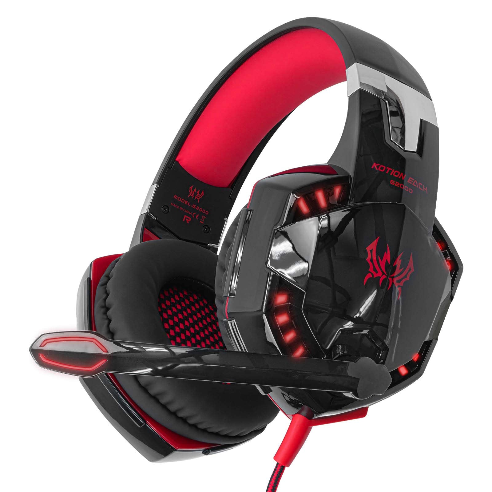 KOTION EACH G2000 Gaming Headset Deep Bass Computer Game Headphones with microphone LED Light for computer PC Gamer