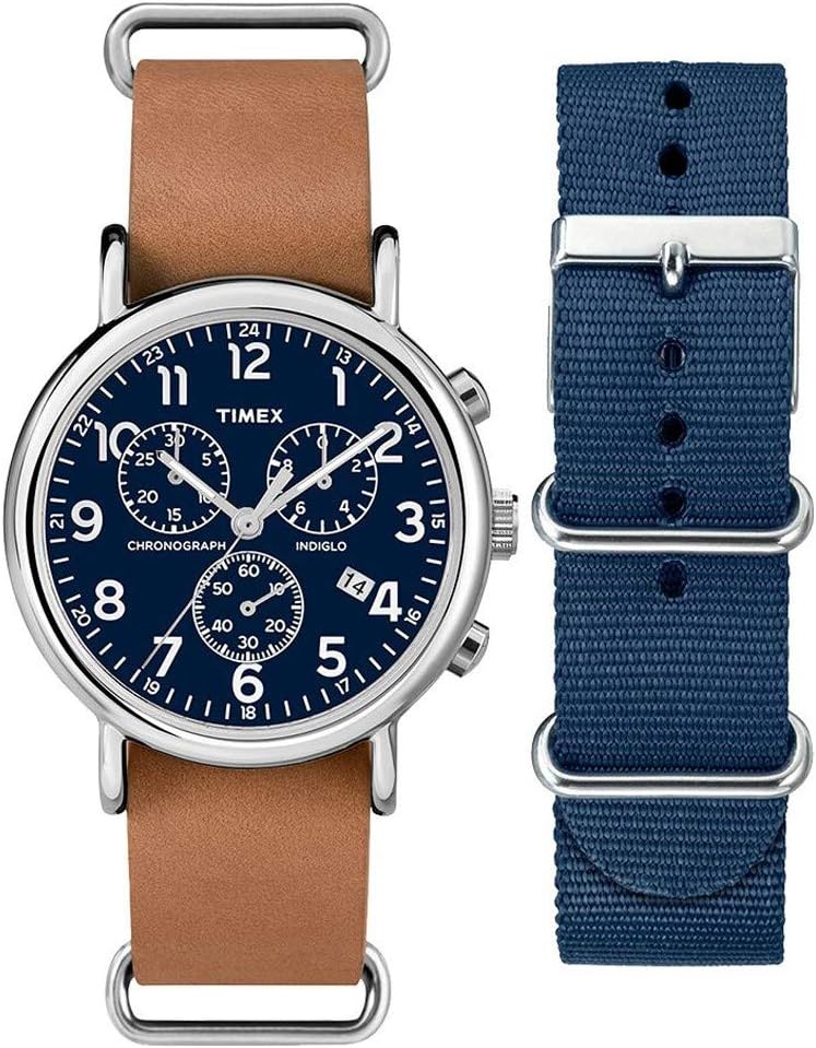 Timex Weekender Chronograph 40mm Watch – Blue Fabric Strap Only