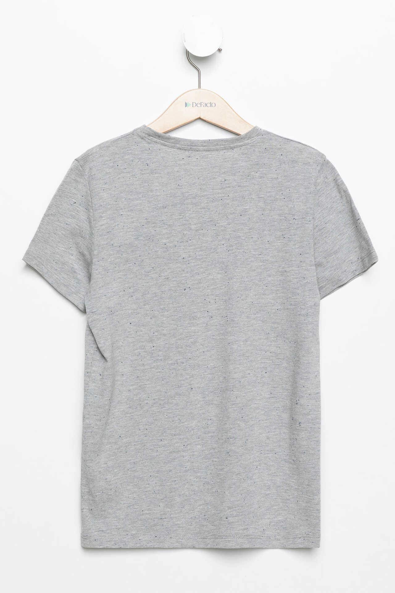 DeFacto V-Neck Regular Fit Solid T-Shirt for Boys -