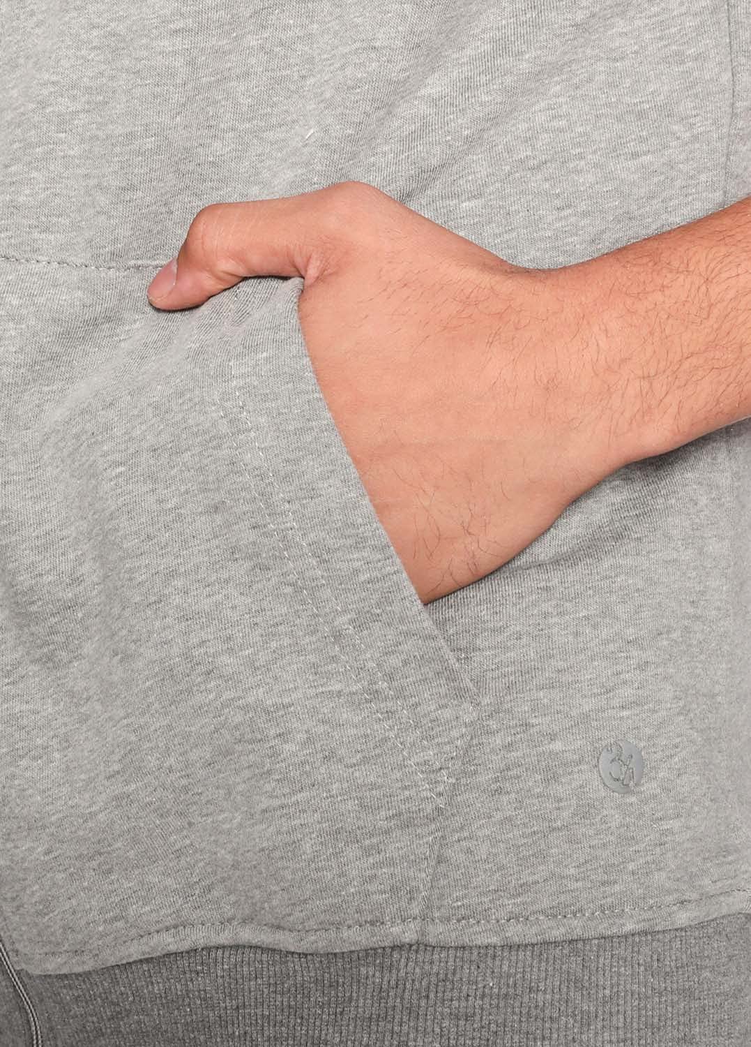 Stylish Men’s Sleeveless Cotton Zip-Up Hoodie with Side Pockets