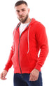 Andora Men's Front Zipper Ribbed Red Sweatshirt