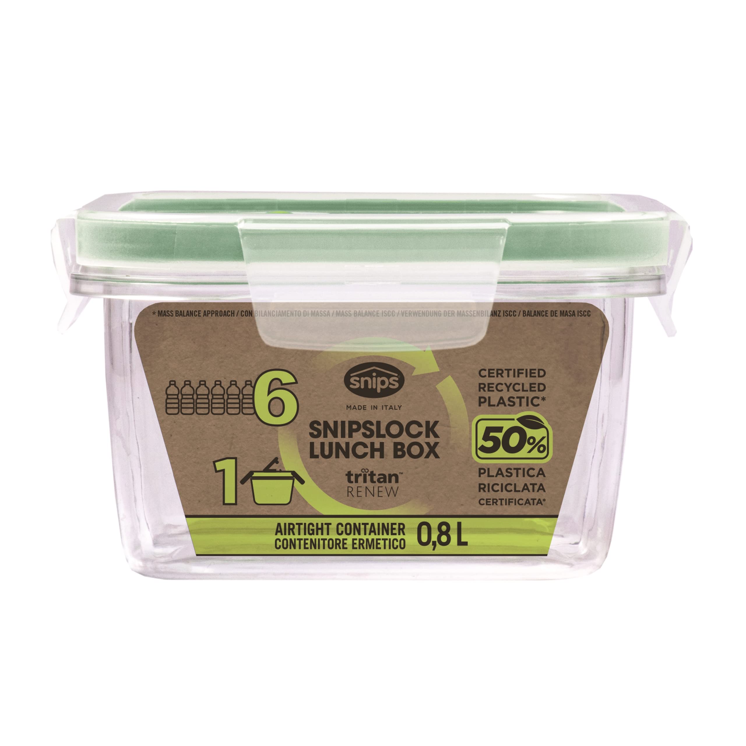Snips Plastic LUNCH BOX RENEW SQUARE 0,80 LITER)