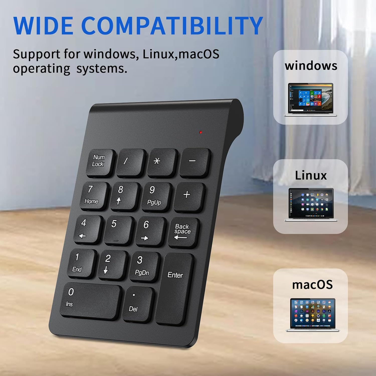 2.4G Wireless Numeric Keypad – Slim, Silent & Ergonomic 18-Key Number Pad with USB Receiver - Safqqa Egypt
