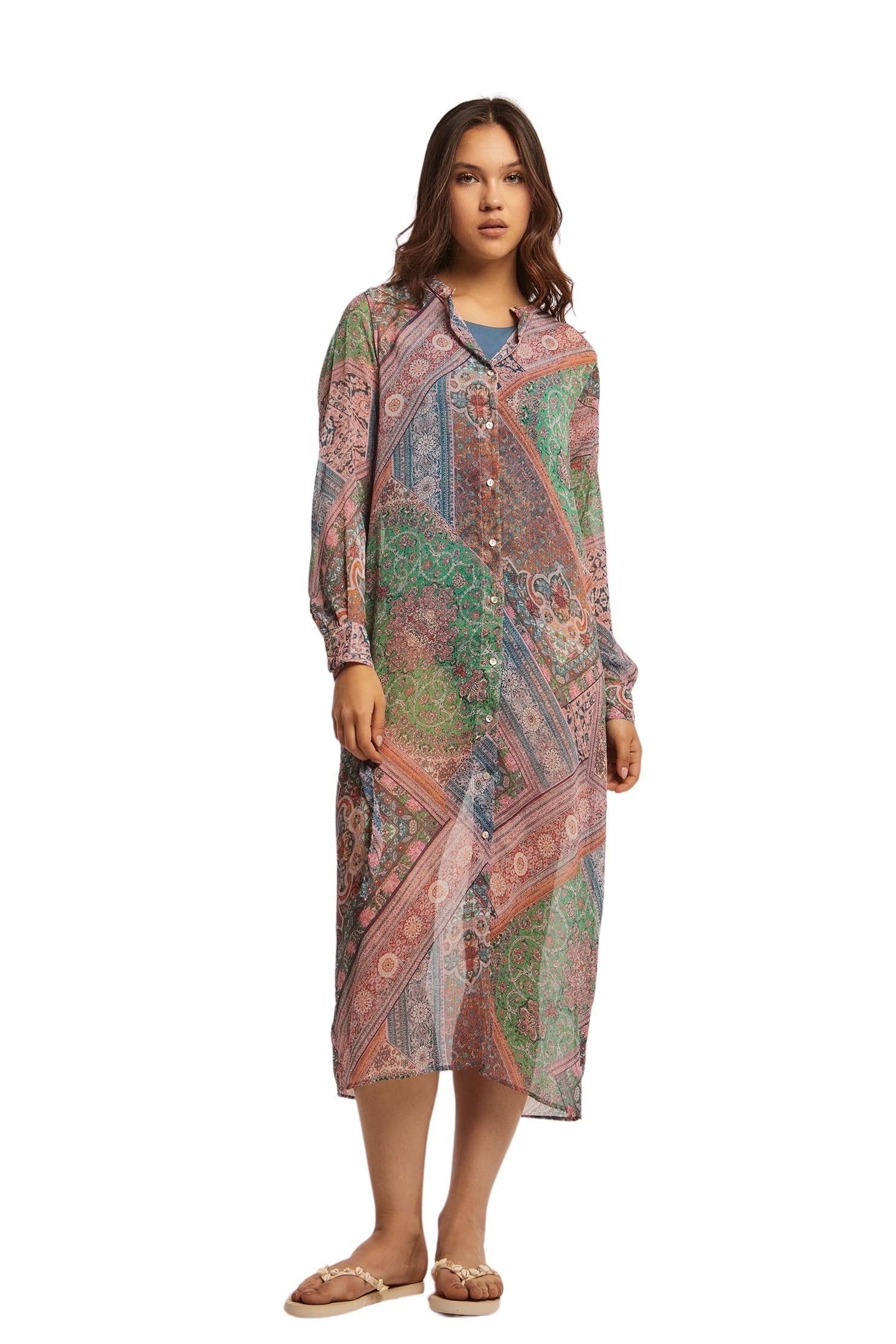 Dalydress womens Printed Shirt Dress 240-102-3010-96 Dress