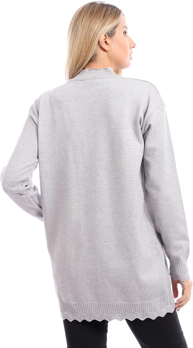 بلوفر محبوك برقبة دائرية للنساء من أندورا 