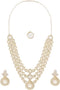 طقم مجوهرات نسائي من ماركة ZAVERI PEARLS موديل ZPFK18079 بلون ذهبي