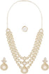 طقم مجوهرات نسائي من ماركة ZAVERI PEARLS موديل ZPFK18079 بلون ذهبي