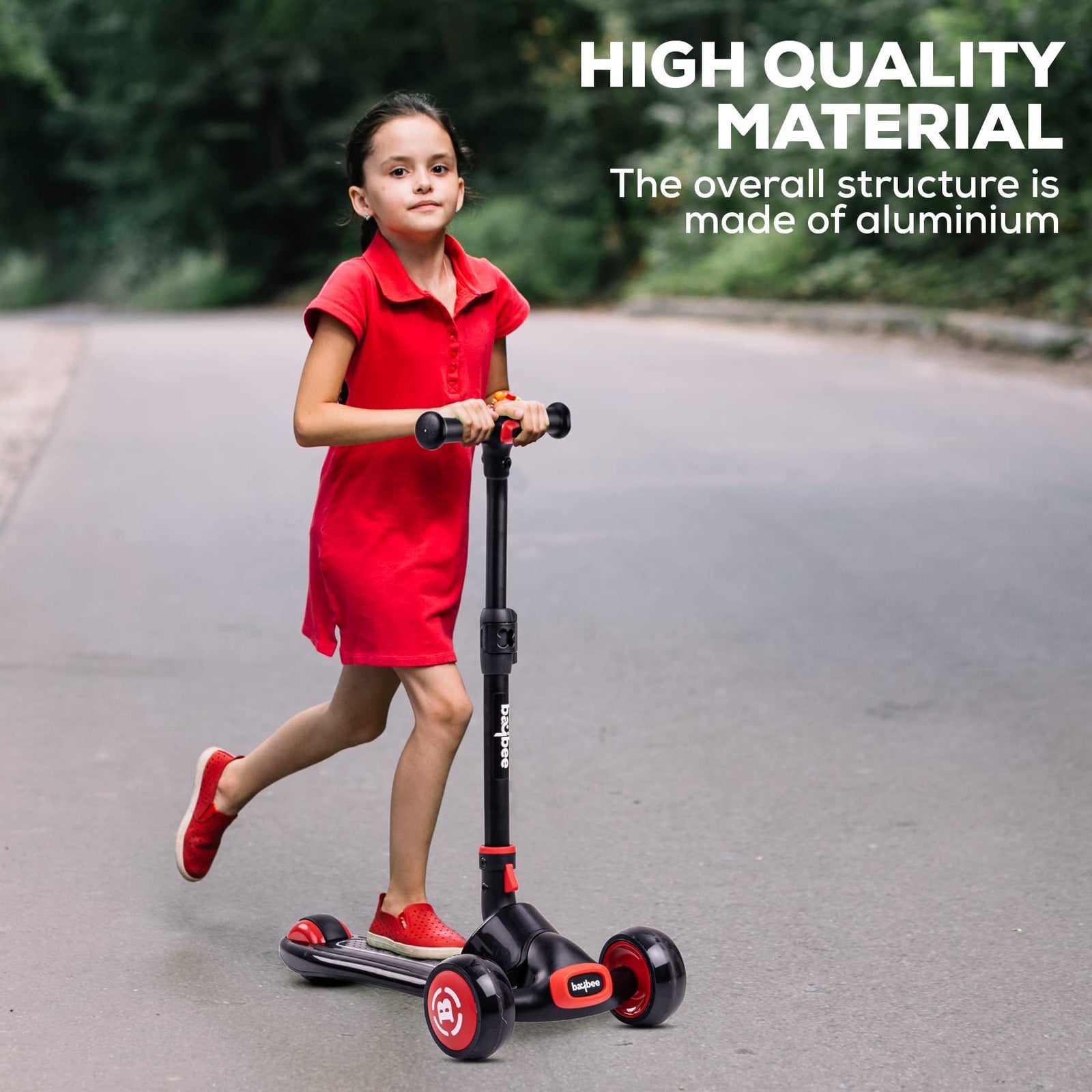 Baybee Enzo 3-Wheel Kids Scooter – Foldable with LED Wheels