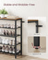 4 Tier Shoe Rack with Mesh Shelves and Top Storage Shelf