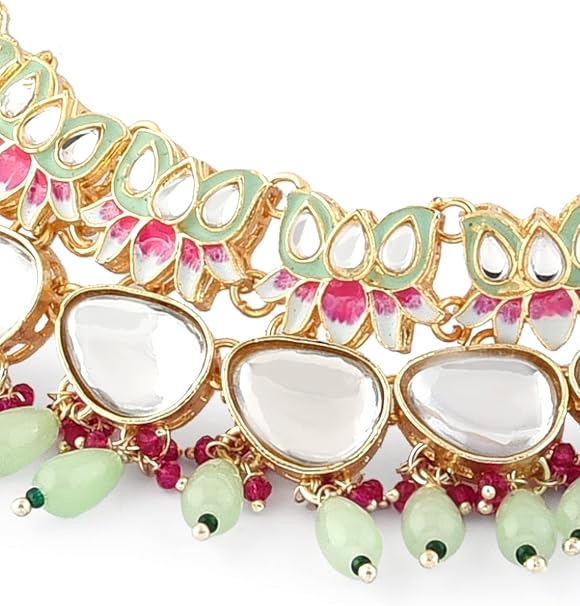 ZAVERI PEARLS Kundan Necklace Earring & Ring Set for Women ZPFK15197 – Safqqa Egypt