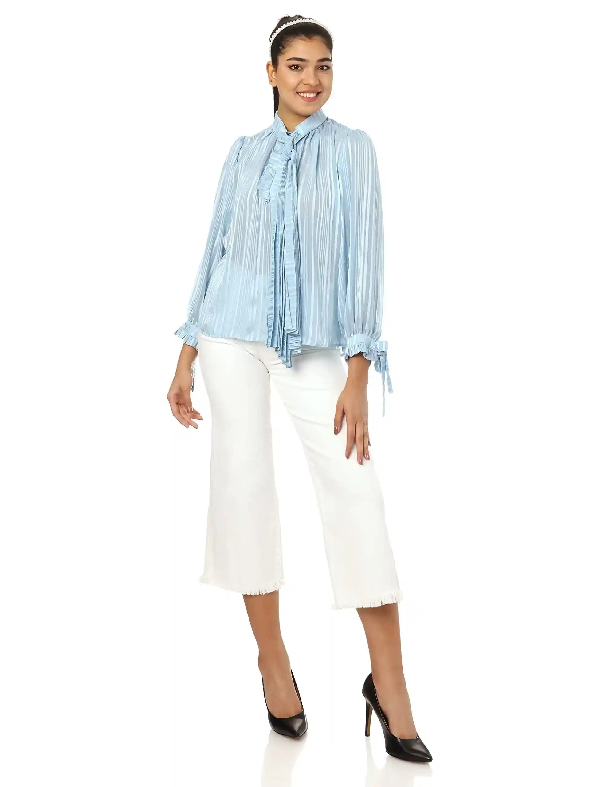 Elle Neck Tie Long Sleeves Blouse for Women - Safqqa Egypt