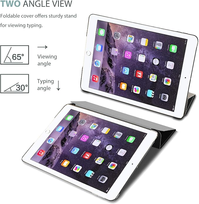 ProCase iPad Air 2 2014 Ultra Slim Lightweight Stand Case Grey Frosted Back