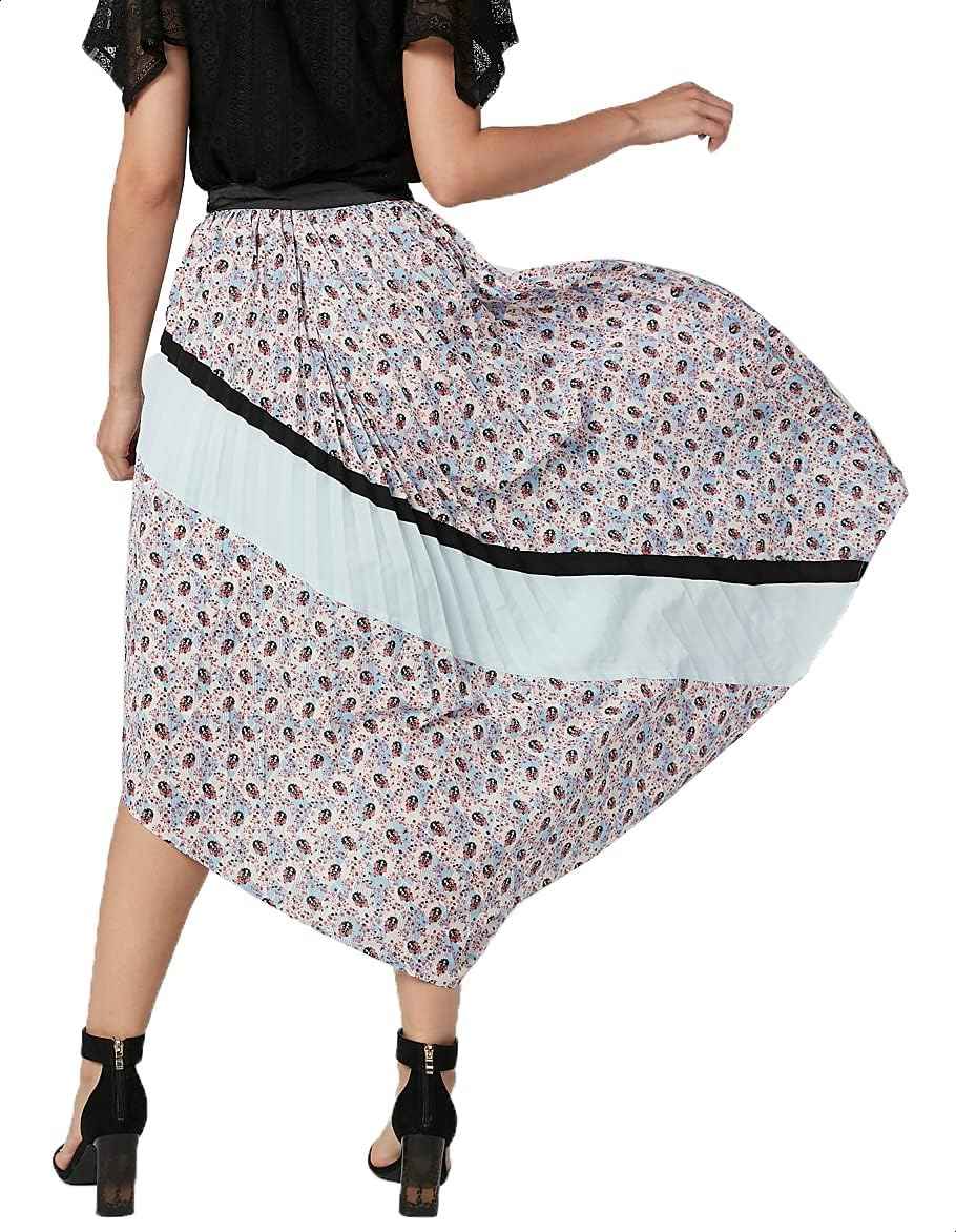 Elle Asymmetric-Hem Patterned Midi Skirts for Women - Safqqa Egypt