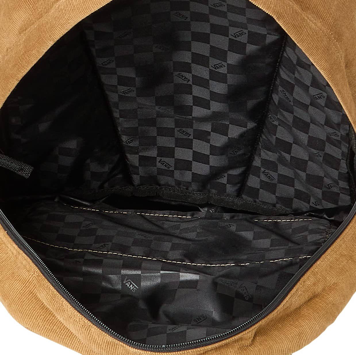 Vans Logo Zip-Up Canvas Backpack for Women - Brown