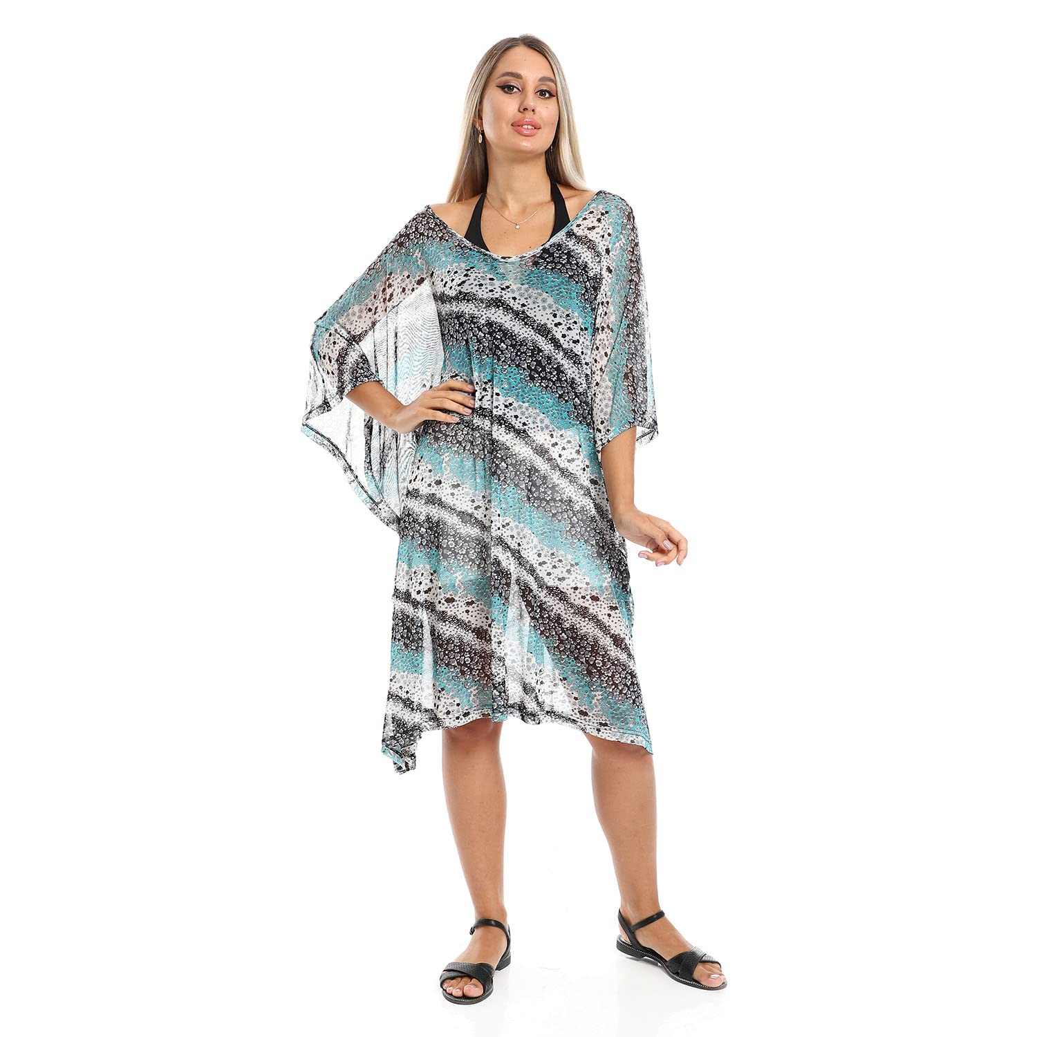 Jamila Women Self Pattern Round Collar Cover Up