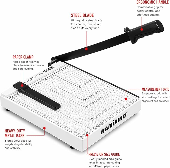 NAMIBIND A4 Manual Paper Cutter Metal Base Damage Box