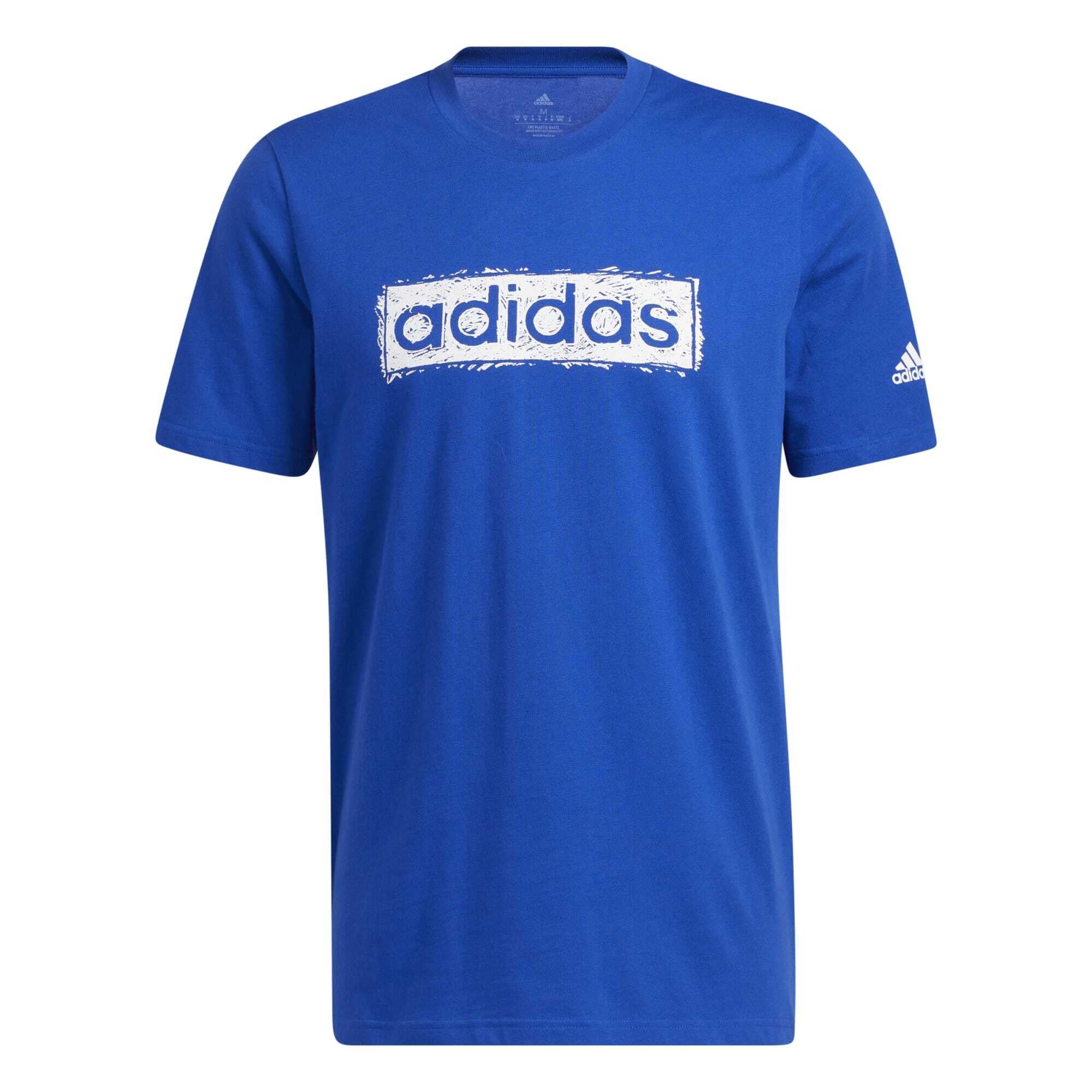 Adidas Men's Sketch Linear Graphic T-Shirt - Blue