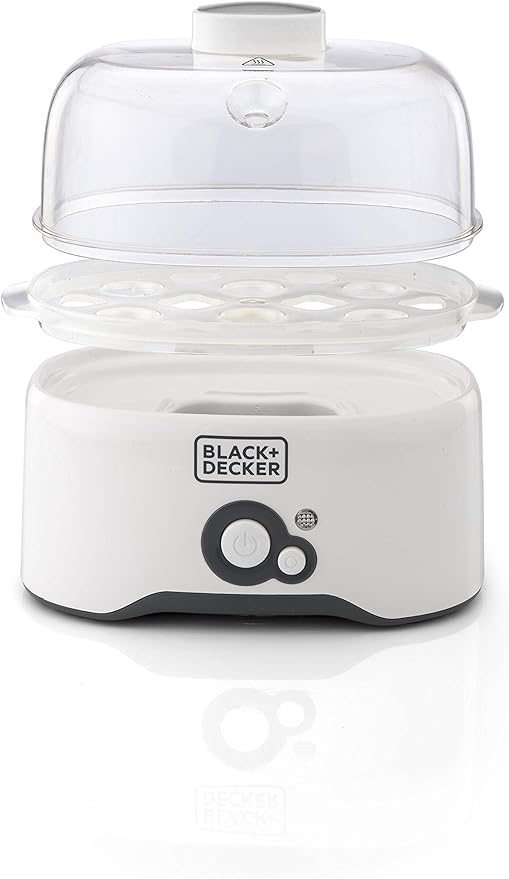 BLACK+DECKER Egg Cooker 6 Eggs EG200-B5 Compact Automatic White